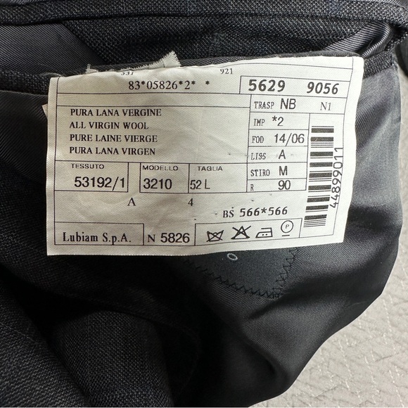 Men's Italian Gray Suit 52L Classic Style 2-Button 2-Piece LUBIAM Wool Suit - Picture 7 of 16